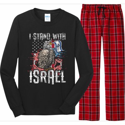 Support Israel I Stand With Israel Israeli Flag Long Sleeve Pajama Set