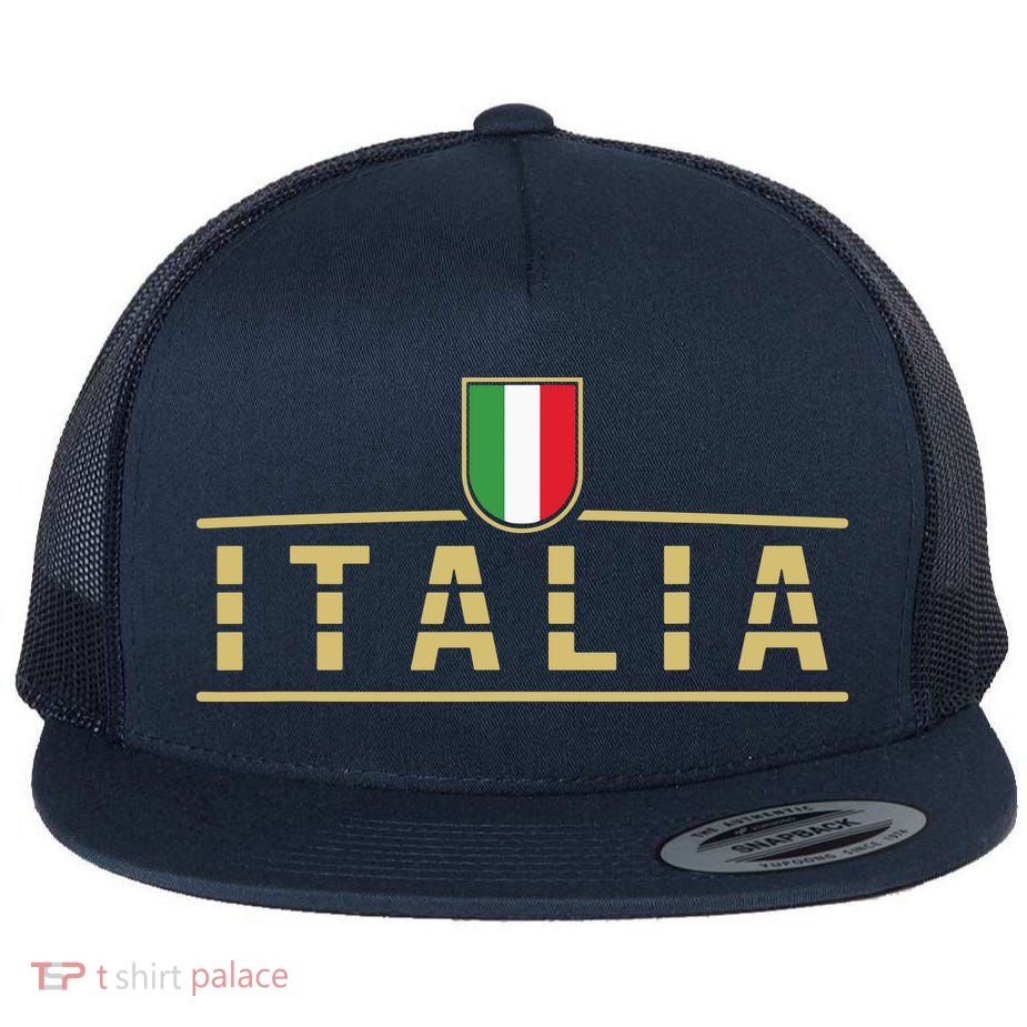 Soccer Italia Italian Flag Italy Flat Bill Trucker Hat