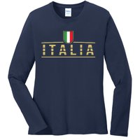 Soccer Italia Italian Flag Italy Ladies Long Sleeve Shirt