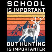 School Is Important But Hunting Is Importanter Drawstring Bag