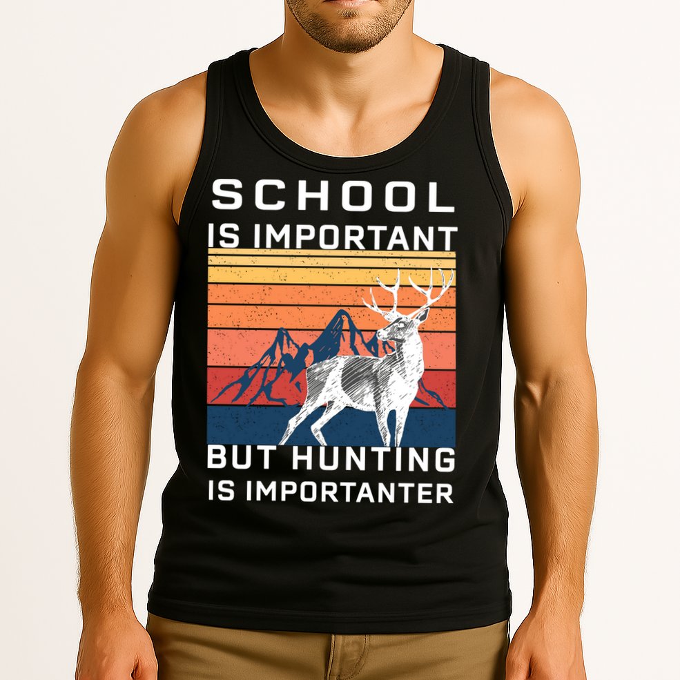 School Is Important But Hunting Is Importanter Tank Top