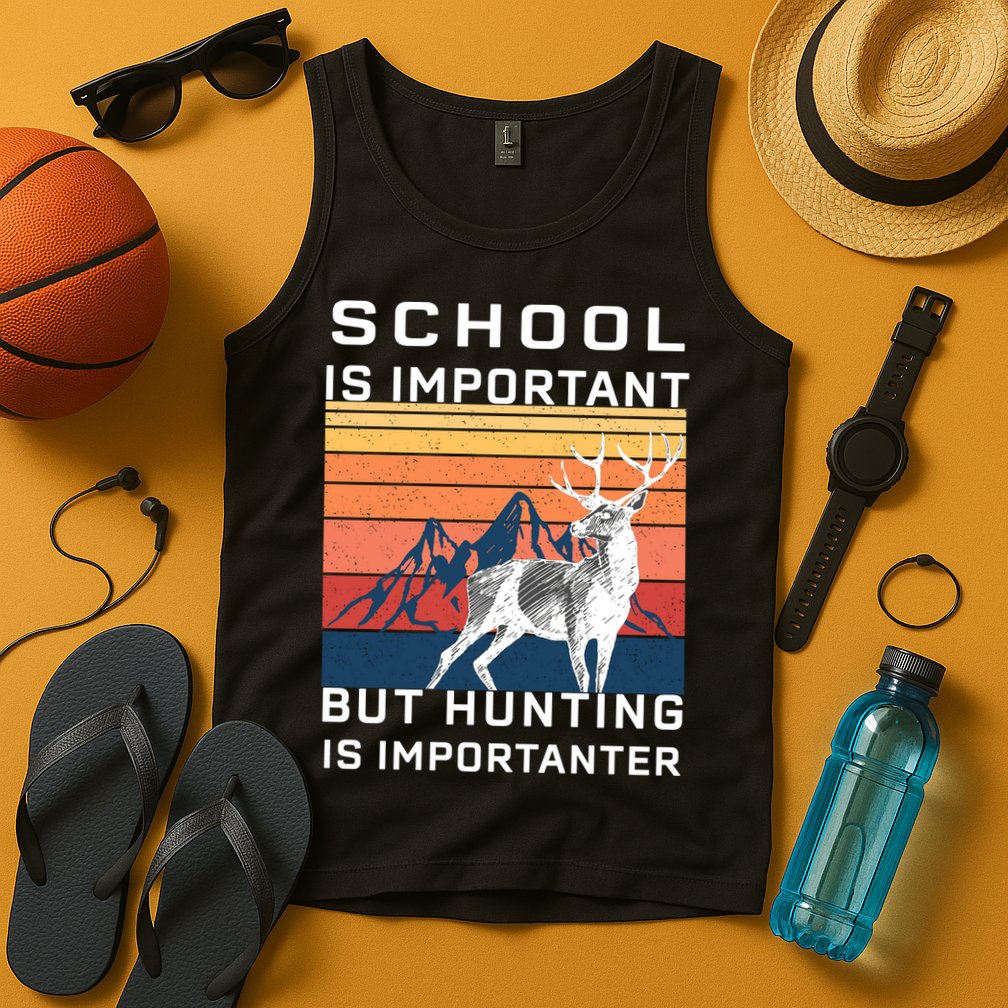School Is Important But Hunting Is Importanter Tank Top