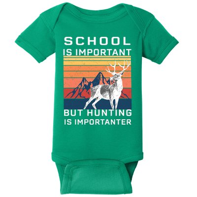 School Is Important But Hunting Is Importanter Baby Bodysuit