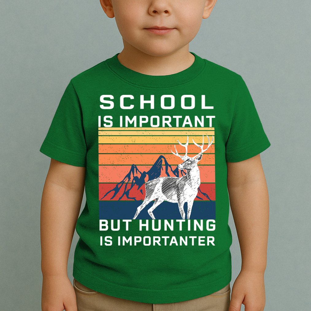 School Is Important But Hunting Is Importanter Toddler T-Shirt