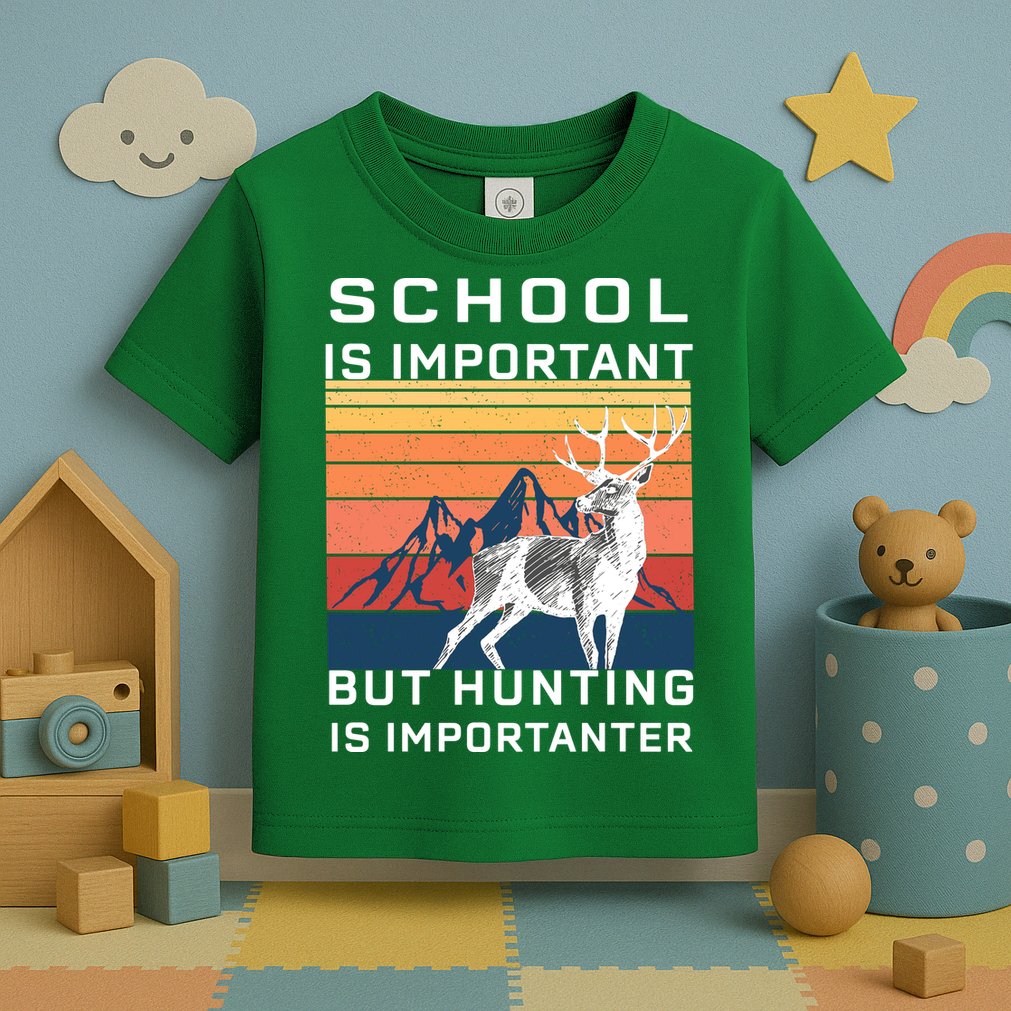 School Is Important But Hunting Is Importanter Toddler T-Shirt