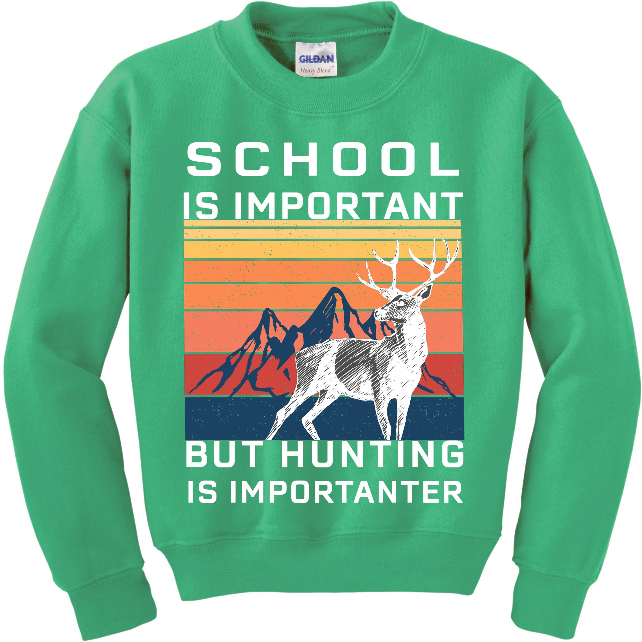 School Is Important But Hunting Is Importanter Kids Sweatshirt