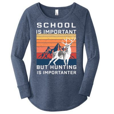 School Is Important But Hunting Is Importanter Women's Perfect Tri Tunic Long Sleeve Shirt