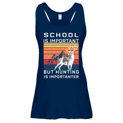 School Is Important But Hunting Is Importanter Ladies Essential Flowy Tank