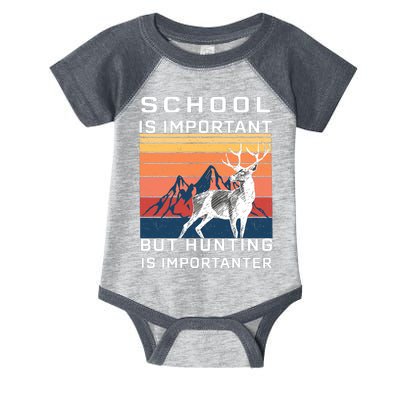 School Is Important But Hunting Is Importanter Infant Baby Jersey Bodysuit