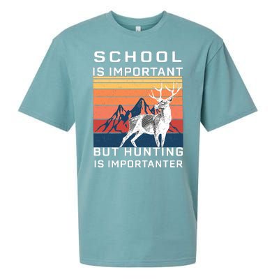 School Is Important But Hunting Is Importanter Sueded Cloud Jersey T-Shirt