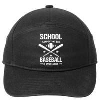 School Is Important But Baseball Is Importanter Baseballer 7-Panel Snapback Hat