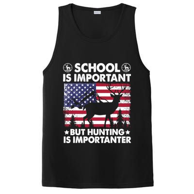 School Is Important But Hunting Is Importanter Funny Hunting PosiCharge Competitor Tank