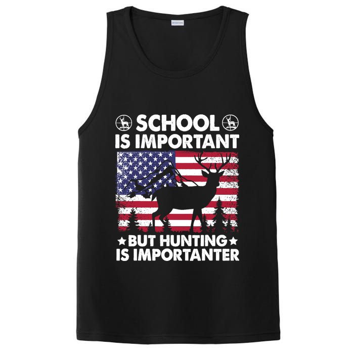 School Is Important But Hunting Is Importanter Funny Hunting PosiCharge Competitor Tank