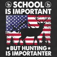 School Is Important But Hunting Is Importanter Funny Hunting Microfiber Hand Towel