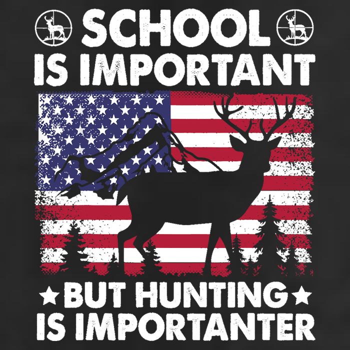 School Is Important But Hunting Is Importanter Funny Hunting Microfiber Hand Towel