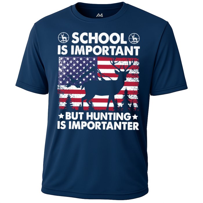 School Is Important But Hunting Is Importanter Funny Hunting Performance Shirt