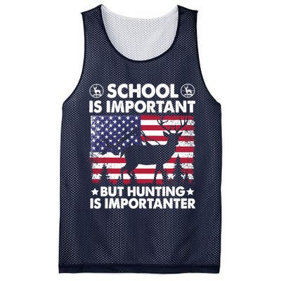 School Is Important But Hunting Is Importanter Funny Hunting Mesh Reversible Basketball Jersey Tank