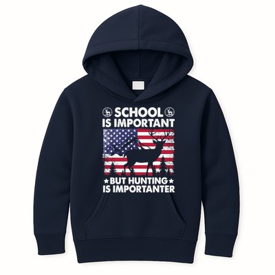 School Is Important But Hunting Is Importanter Funny Hunting Kids Hoodie