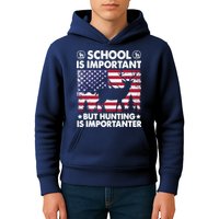 School Is Important But Hunting Is Importanter Funny Hunting Kids Hoodie