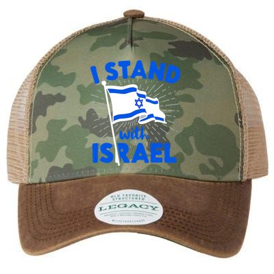 Support Israel I Stand With Israel Israeli Flag Legacy Tie Dye Trucker Hat