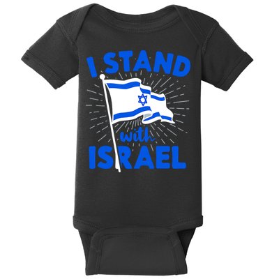 Support Israel I Stand With Israel Israeli Flag Baby Bodysuit