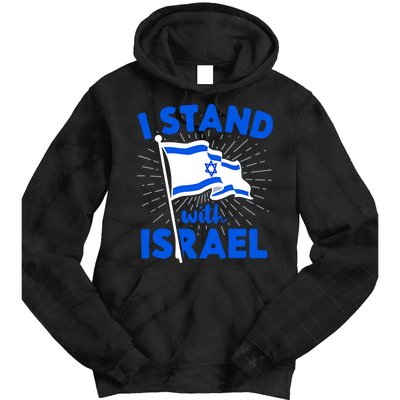 Support Israel I Stand With Israel Israeli Flag Tie Dye Hoodie
