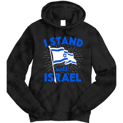 Support Israel I Stand With Israel Israeli Flag Tie Dye Hoodie