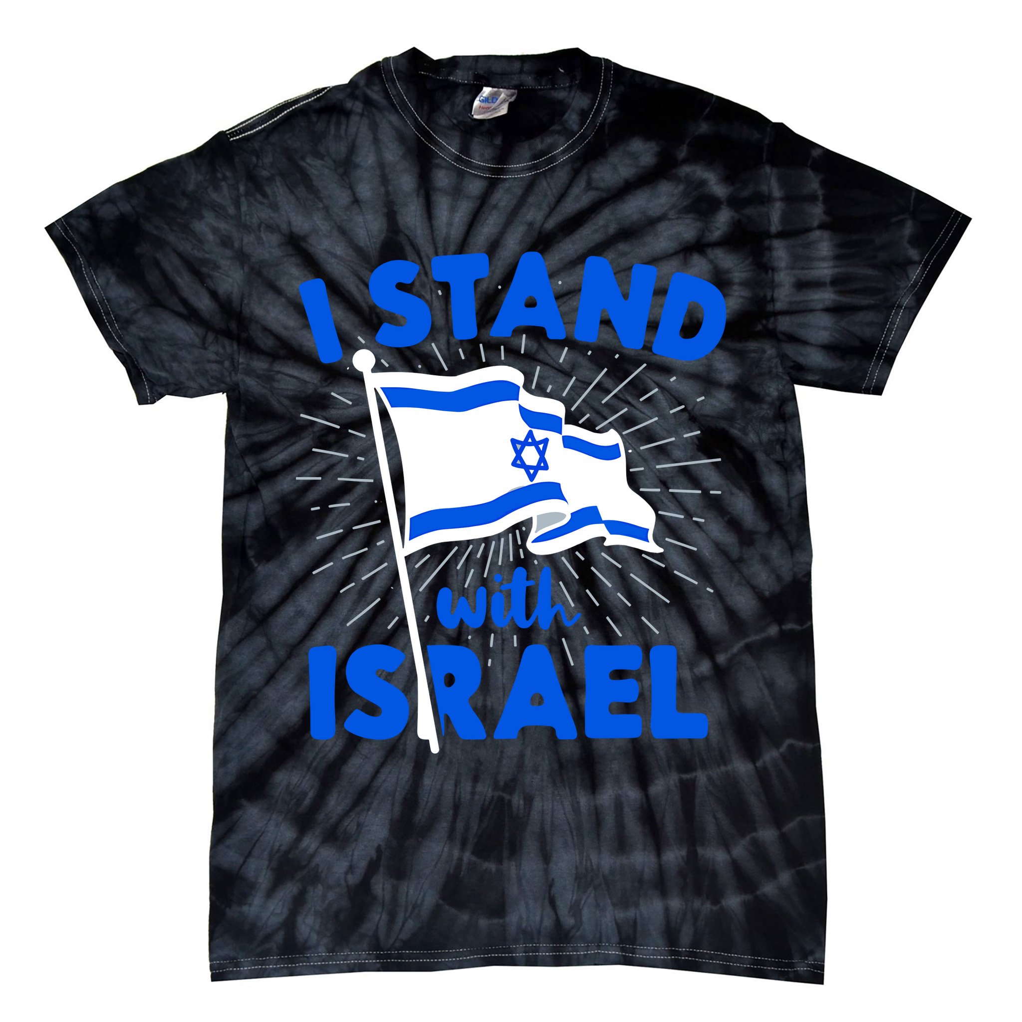 Support Israel I Stand With Israel Israeli Flag Tie-Dye T-Shirt