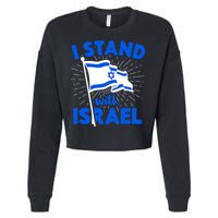 Support Israel I Stand With Israel Israeli Flag Cropped Pullover Crew