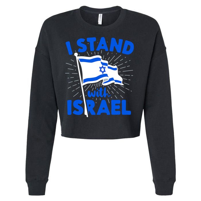 Support Israel I Stand With Israel Israeli Flag Cropped Pullover Crew