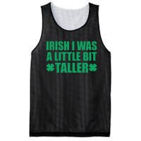 Shamrocks Irish I Was A Little Bit Taller St Patricks Day Mesh Reversible Basketball Jersey Tank