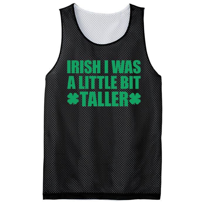 Shamrocks Irish I Was A Little Bit Taller St Patricks Day Mesh Reversible Basketball Jersey Tank