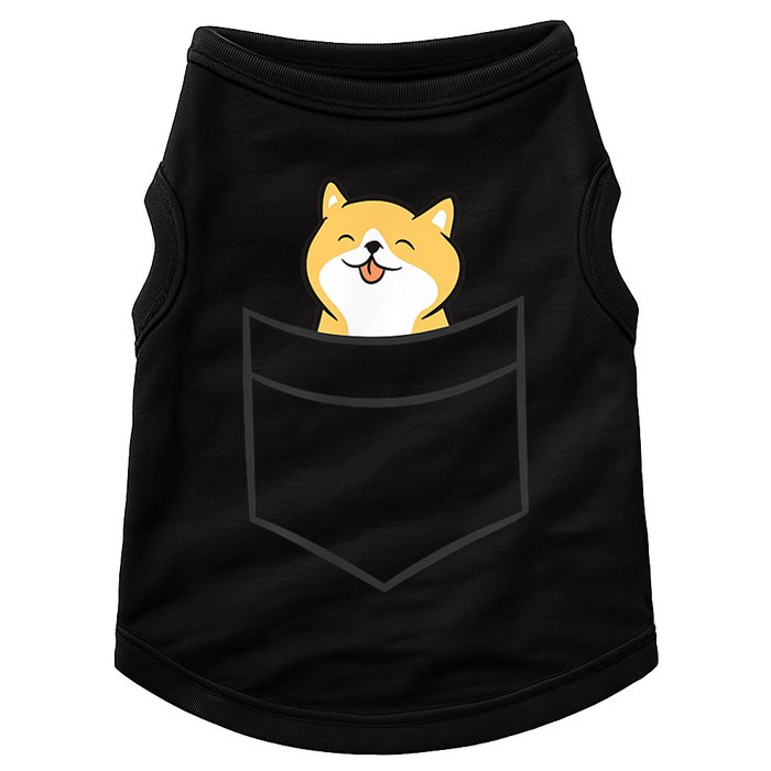 Shiba Inu In A Pocket Cute Pocket Shiba Inu Doggie Tank
