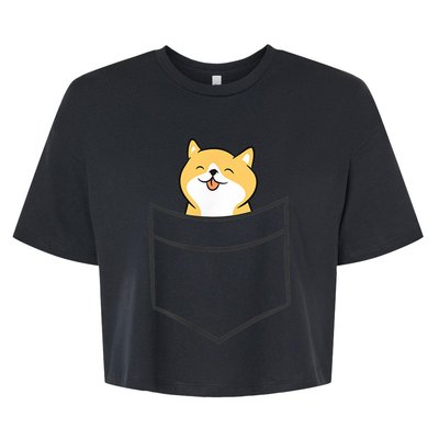 Shiba Inu In A Pocket Cute Pocket Shiba Inu Bella+Canvas Jersey Crop Tee