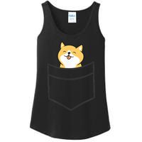 Shiba Inu In A Pocket Cute Pocket Shiba Inu Ladies Essential Tank