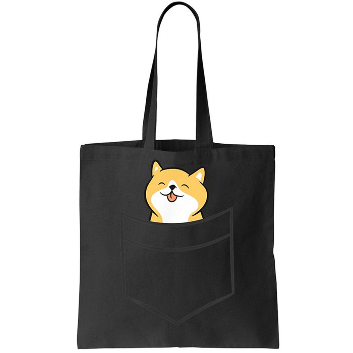 Shiba Inu In A Pocket Cute Pocket Shiba Inu Tote Bag