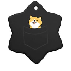 Shiba Inu In A Pocket Cute Pocket Shiba Inu Ceramic Star Ornament