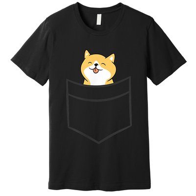 Shiba Inu In A Pocket Cute Pocket Shiba Inu Premium T-Shirt