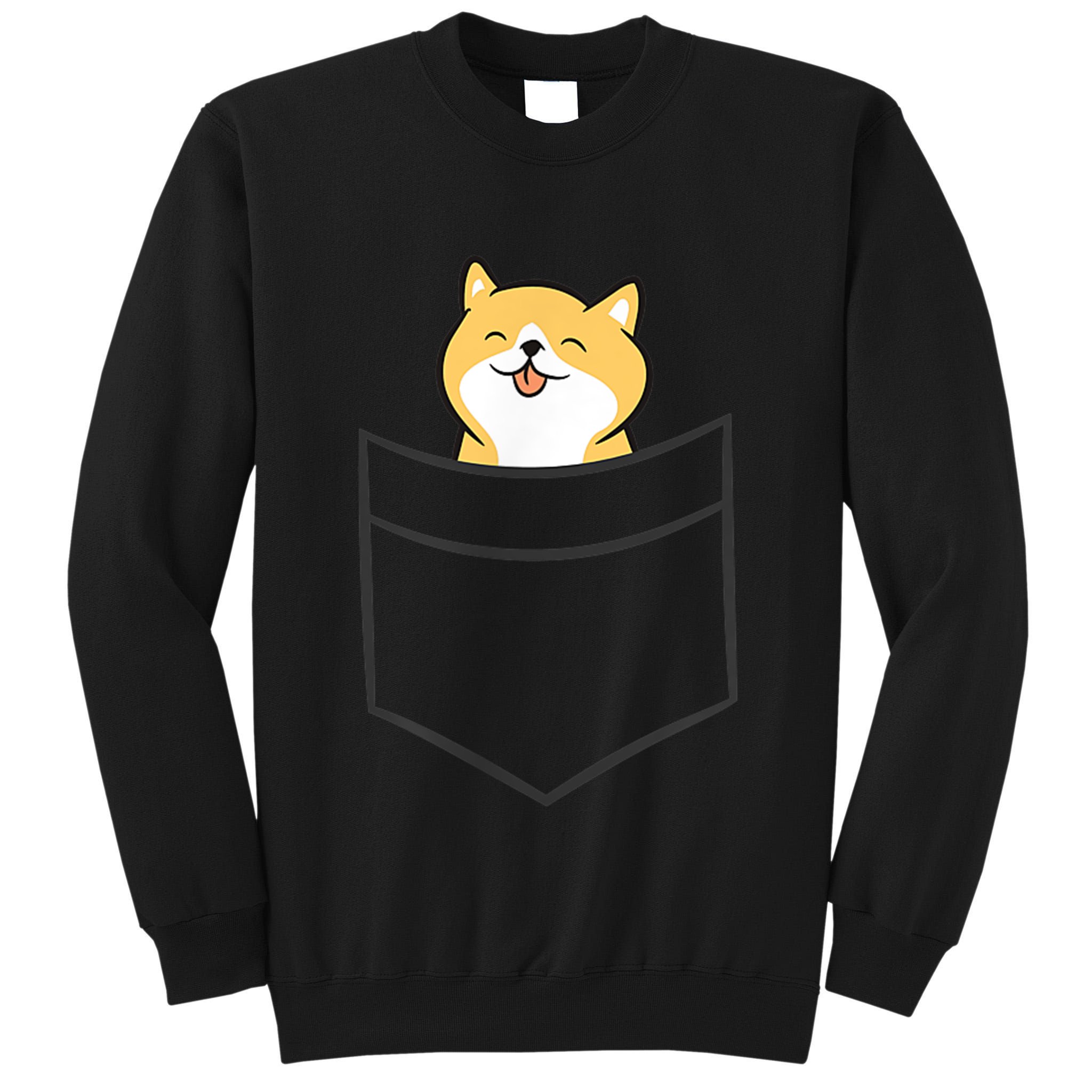 Shiba Inu In A Pocket Cute Pocket Shiba Inu Tall Sweatshirt