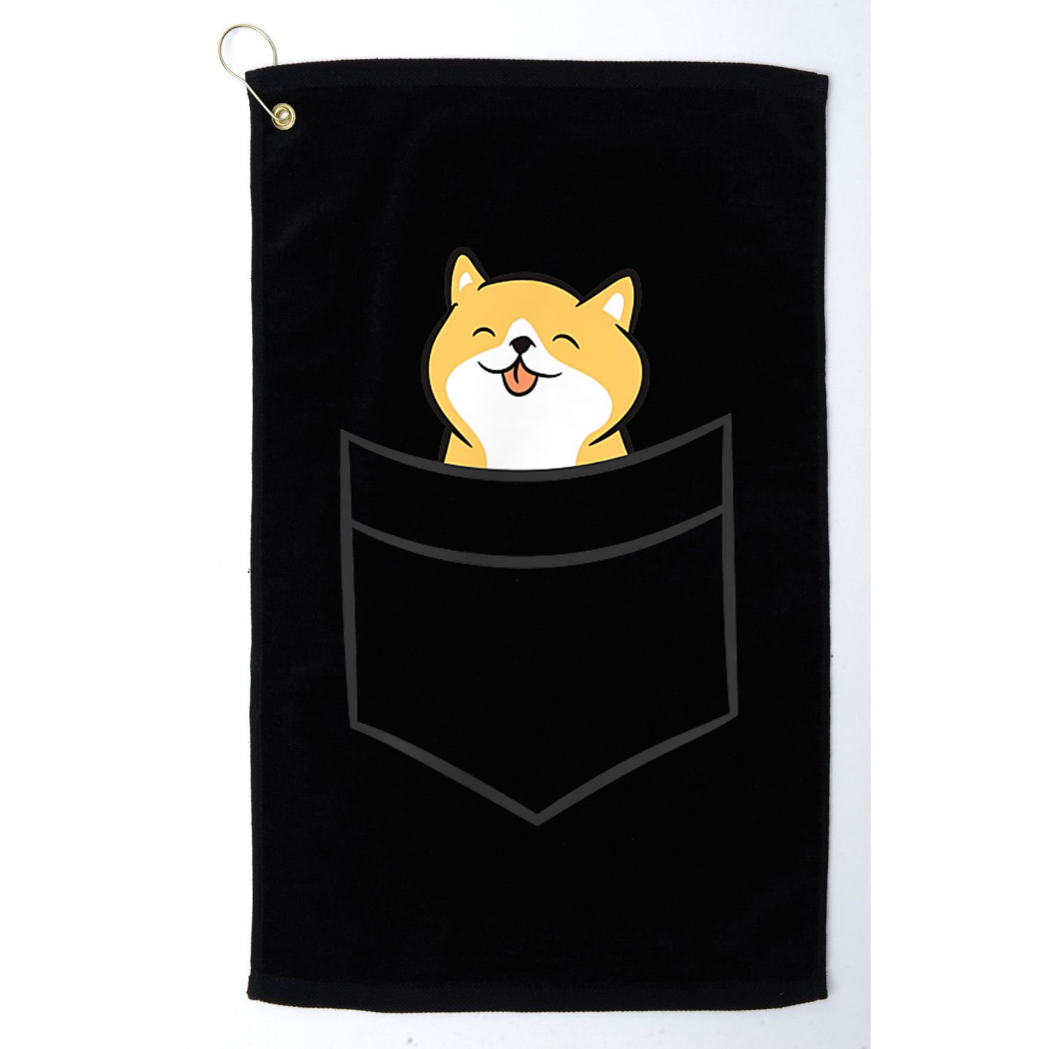 Shiba Inu In A Pocket Cute Pocket Shiba Inu Golf Towel