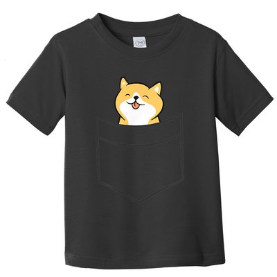 Shiba Inu In A Pocket Cute Pocket Shiba Inu Toddler T-Shirt
