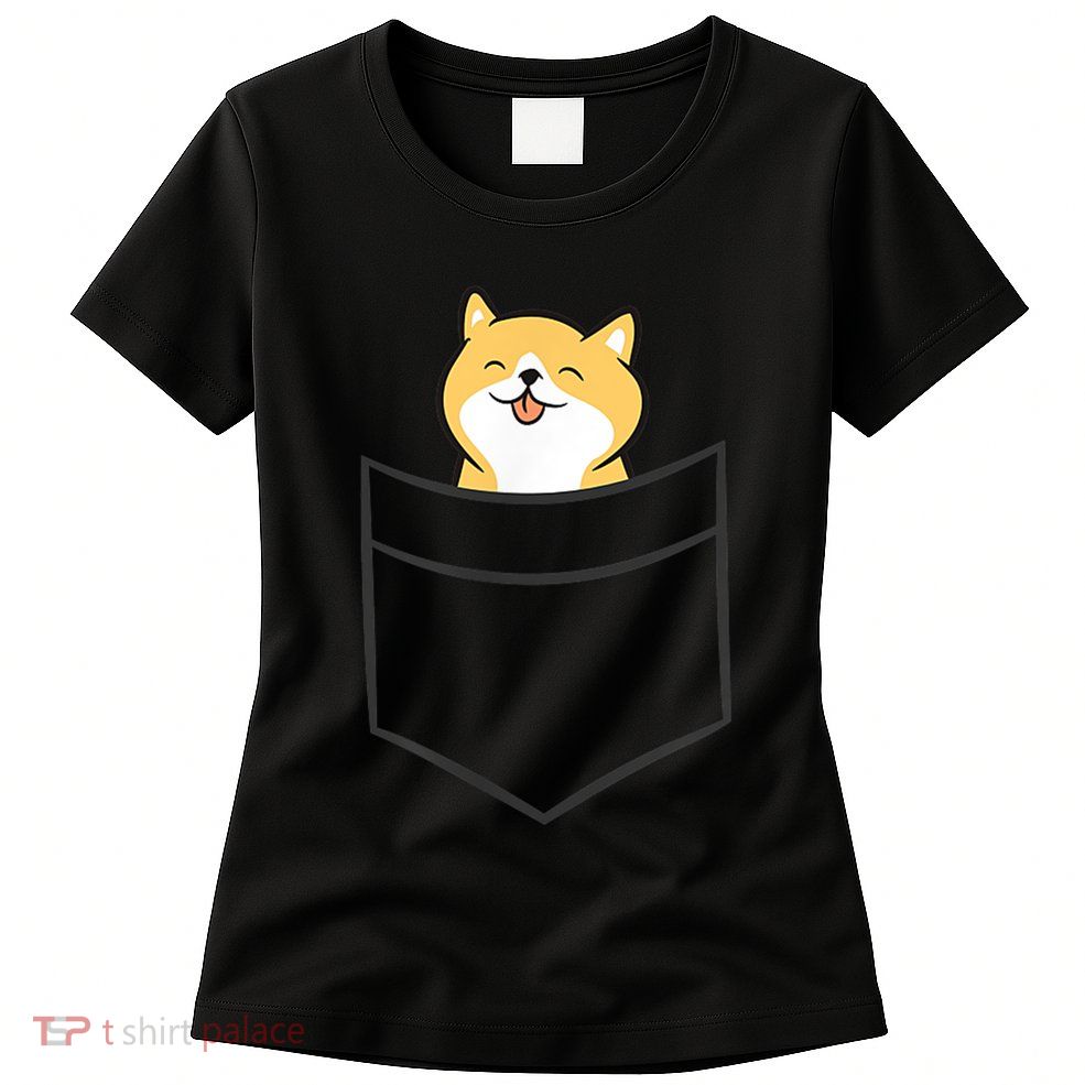 Shiba Inu In A Pocket Cute Pocket Shiba Inu Womens T-Shirt
