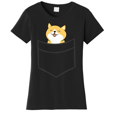 Shiba Inu In A Pocket Cute Pocket Shiba Inu Women's T-Shirt