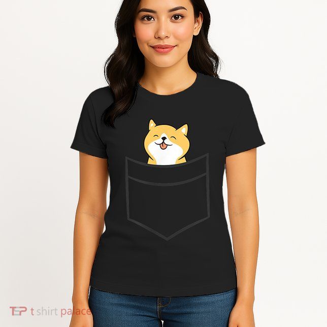Shiba Inu In A Pocket Cute Pocket Shiba Inu Womens T-Shirt