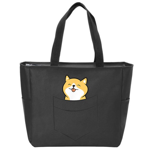 Shiba Inu In A Pocket Cute Pocket Shiba Inu Zip Tote Bag