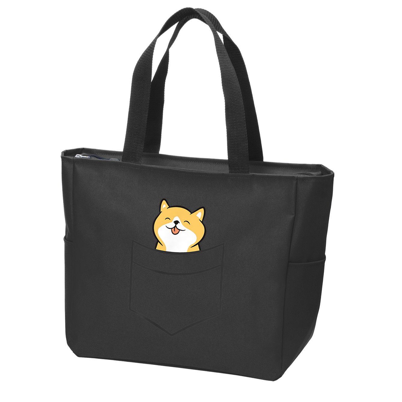 Shiba Inu In A Pocket Cute Pocket Shiba Inu Zip Tote Bag