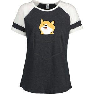 Shiba Inu In A Pocket Cute Pocket Shiba Inu Enza Ladies Jersey Colorblock Tee