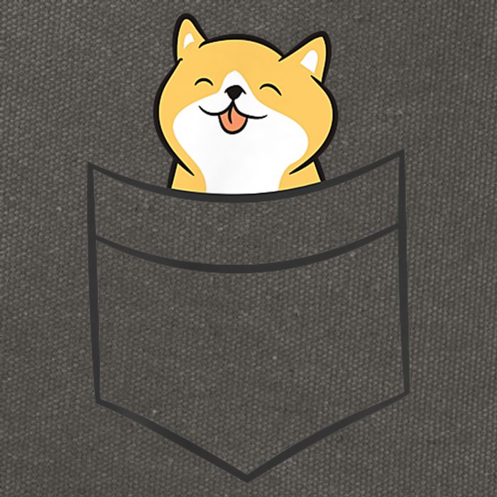 Shiba Inu In A Pocket Cute Pocket Shiba Inu Cotton Canvas Backpack