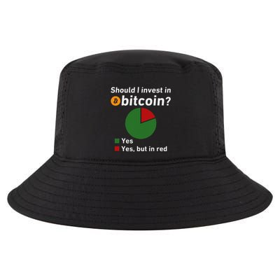 Should I Invest In Bitcoin Yes Pie Chart Funny Crypto Cool Comfort Performance Bucket Hat