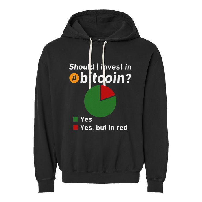 Should I Invest In Bitcoin Yes Pie Chart Funny Crypto Garment-Dyed Fleece Hoodie